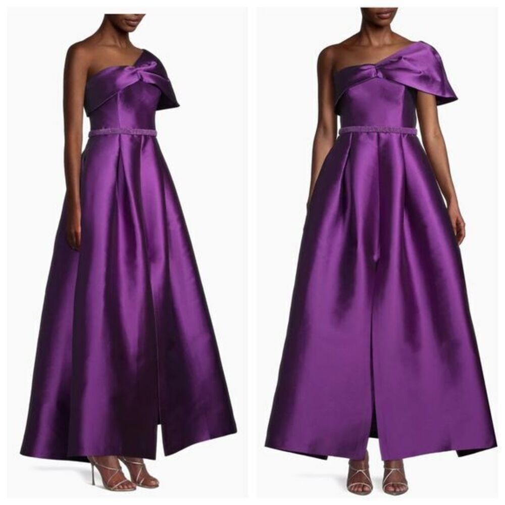 Sachin & Babi Deliah Flared One-Shoulder Gown Size 8